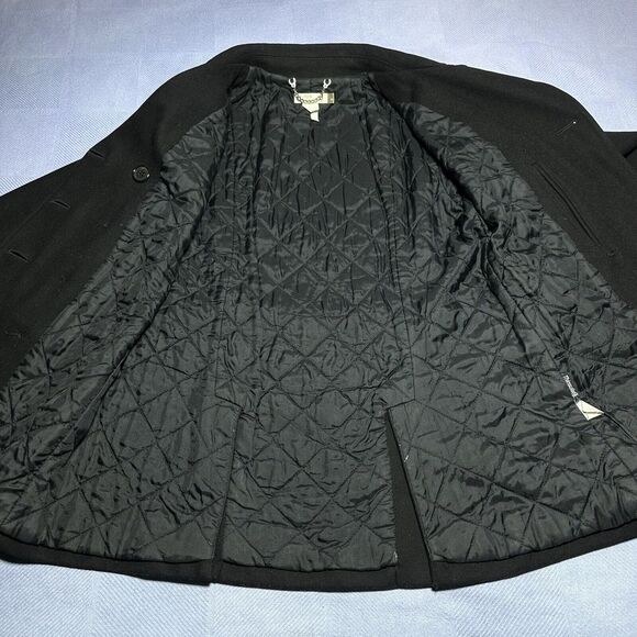 J‎ Crew Double Breasted Wool Blend Insulated Black Coat Women's Size Medium - Picture 9 of 16